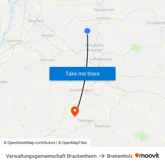 Verwaltungsgemeinschaft Brackenheim to Breitenholz map