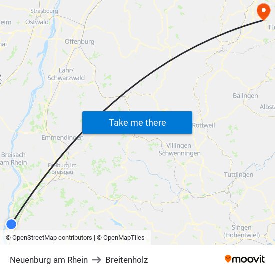 Neuenburg am Rhein to Breitenholz map