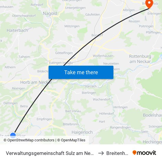 Verwaltungsgemeinschaft Sulz am Neckar to Breitenholz map
