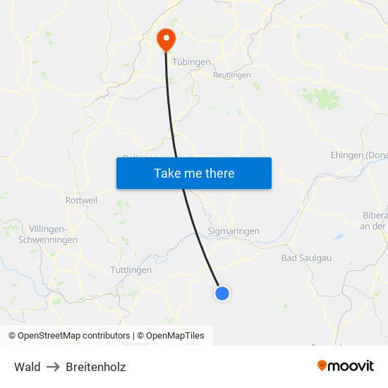 Wald to Breitenholz map