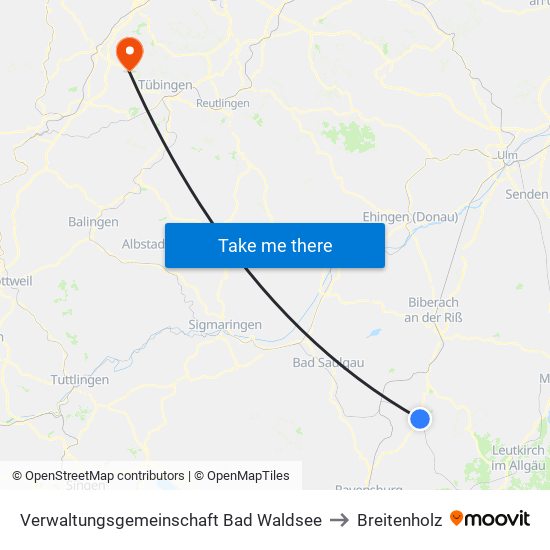 Verwaltungsgemeinschaft Bad Waldsee to Breitenholz map