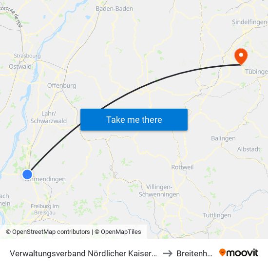 Verwaltungsverband Nördlicher Kaiserstuhl to Breitenholz map