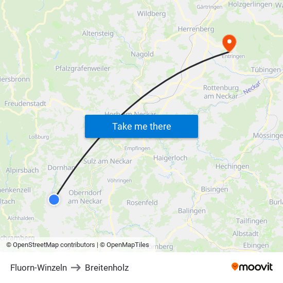 Fluorn-Winzeln to Breitenholz map
