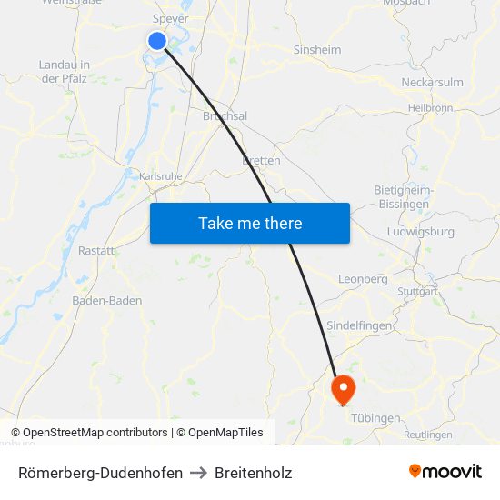 Römerberg-Dudenhofen to Breitenholz map