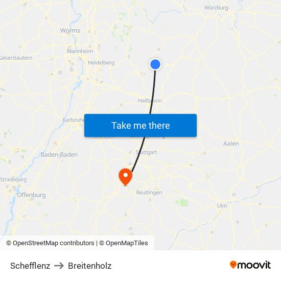 Schefflenz to Breitenholz map
