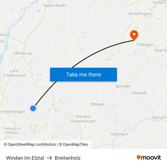 Winden Im Elztal to Breitenholz map