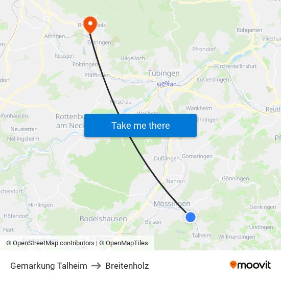 Gemarkung Talheim to Breitenholz map