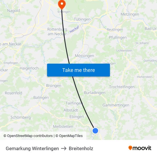 Gemarkung Winterlingen to Breitenholz map