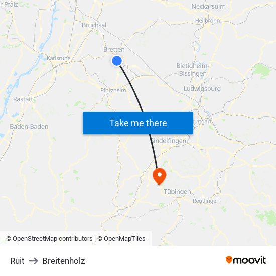 Ruit to Breitenholz map