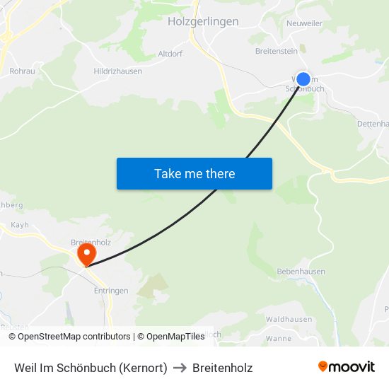 Weil Im Schönbuch (Kernort) to Breitenholz map