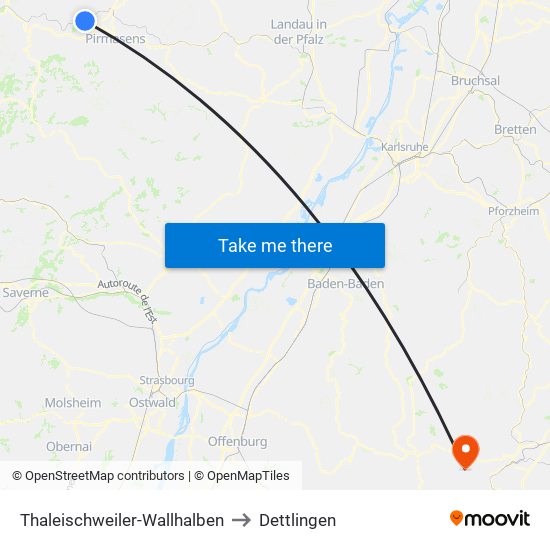 Thaleischweiler-Wallhalben to Dettlingen map