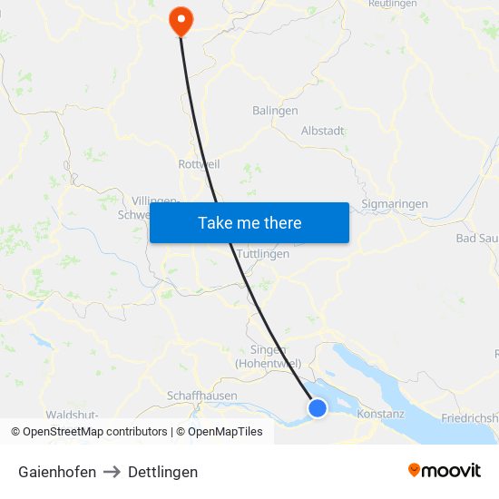 Gaienhofen to Dettlingen map