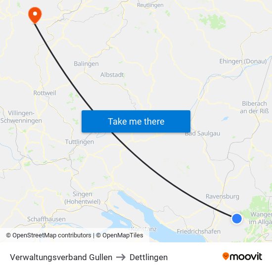 Verwaltungsverband Gullen to Dettlingen map