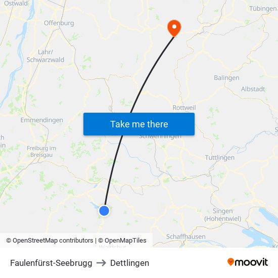 Faulenfürst-Seebrugg to Dettlingen map