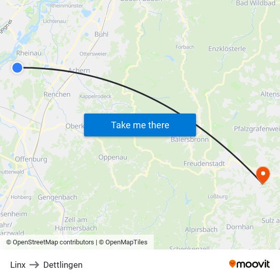 Linx to Dettlingen map