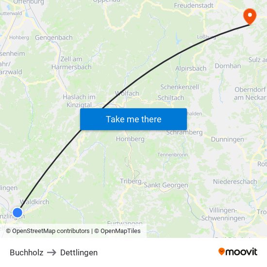 Buchholz to Dettlingen map