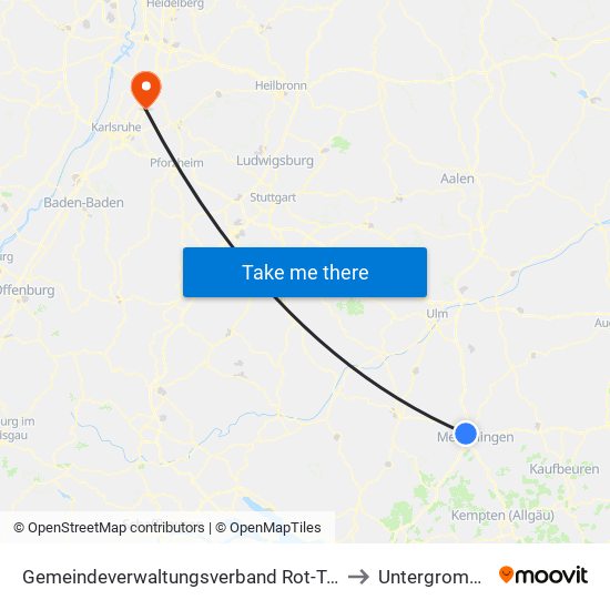 Gemeindeverwaltungsverband Rot-Tannheim to Untergrombach map