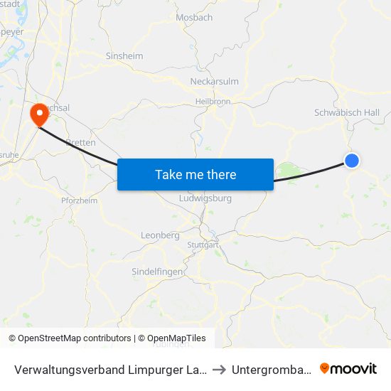 Verwaltungsverband Limpurger Land to Untergrombach map