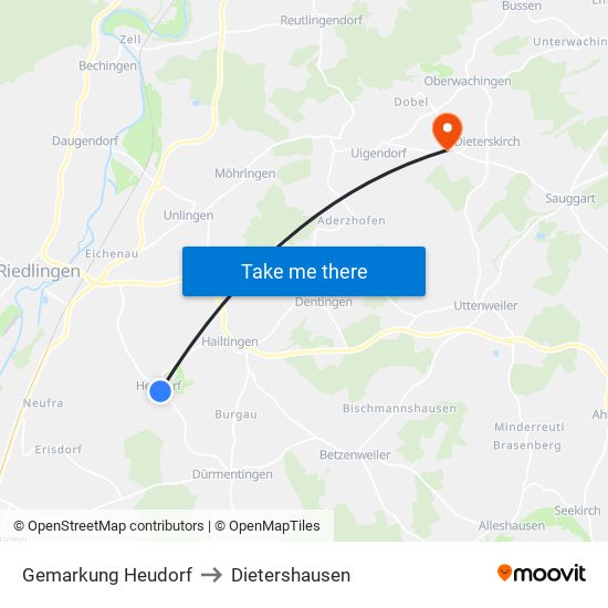 Gemarkung Heudorf to Dietershausen map