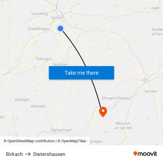 Birkach to Dietershausen map