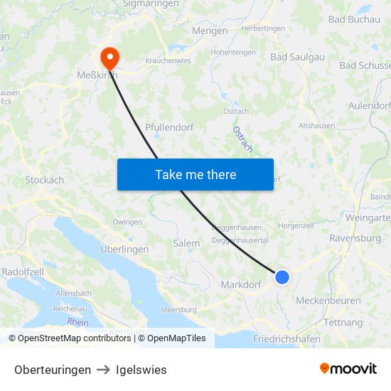 Oberteuringen to Igelswies map