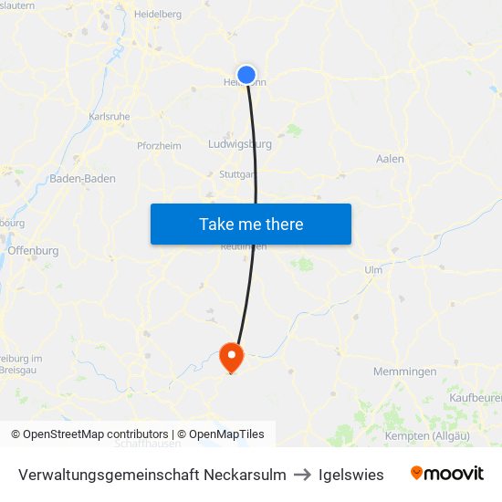 Verwaltungsgemeinschaft Neckarsulm to Igelswies map