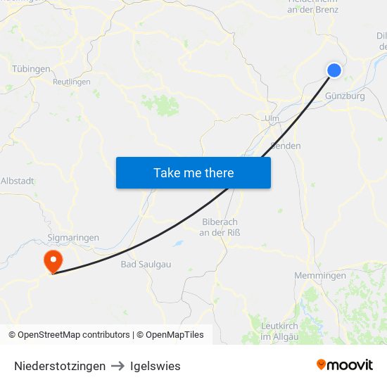 Niederstotzingen to Igelswies map