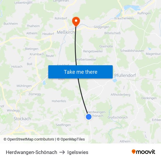 Herdwangen-Schönach to Igelswies map