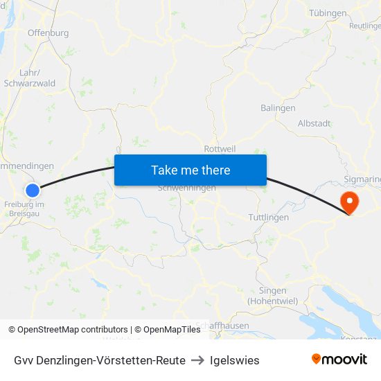 Gvv Denzlingen-Vörstetten-Reute to Igelswies map