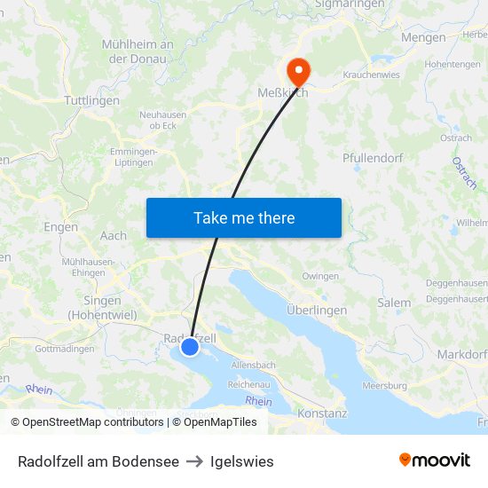 Radolfzell am Bodensee to Igelswies map