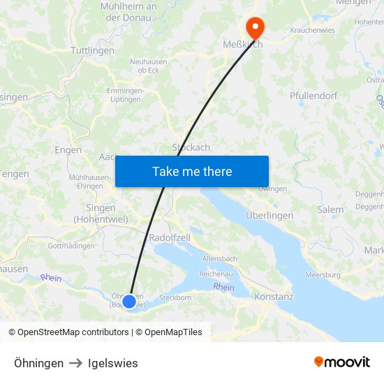 Öhningen to Igelswies map