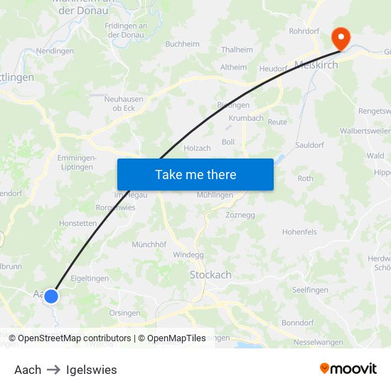 Aach to Igelswies map