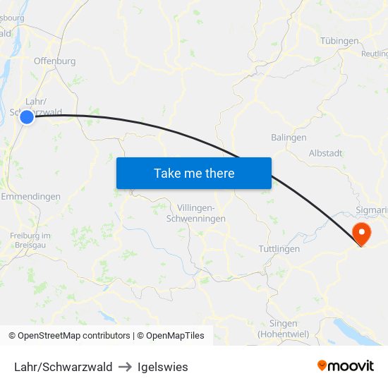 Lahr/Schwarzwald to Igelswies map