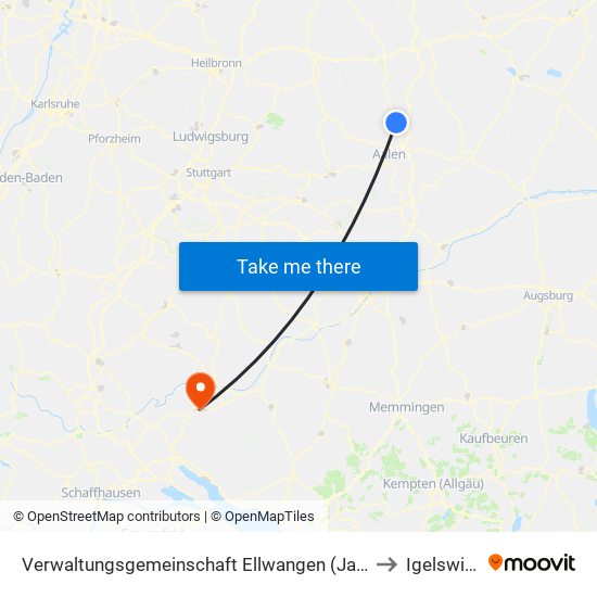 Verwaltungsgemeinschaft Ellwangen (Jagst) to Igelswies map