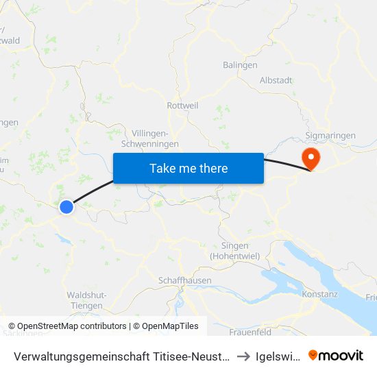 Verwaltungsgemeinschaft Titisee-Neustadt to Igelswies map