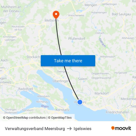 Verwaltungsverband Meersburg to Igelswies map