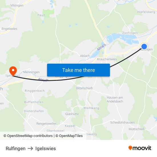 Rulfingen to Igelswies map