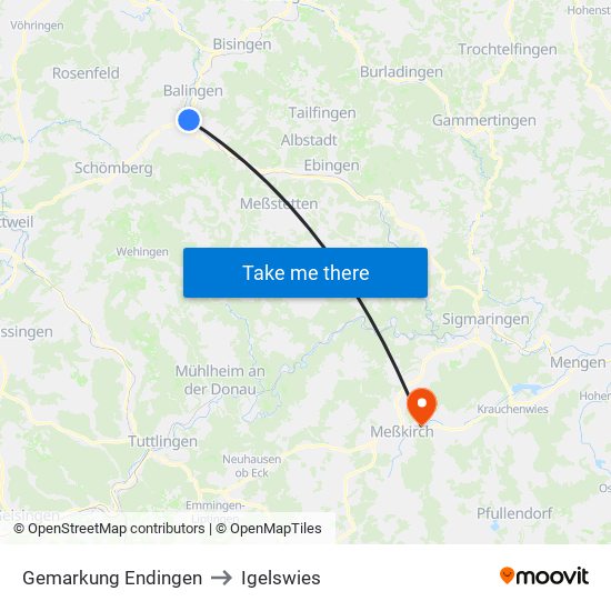 Gemarkung Endingen to Igelswies map