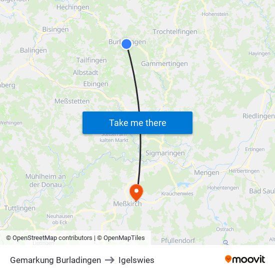 Gemarkung Burladingen to Igelswies map