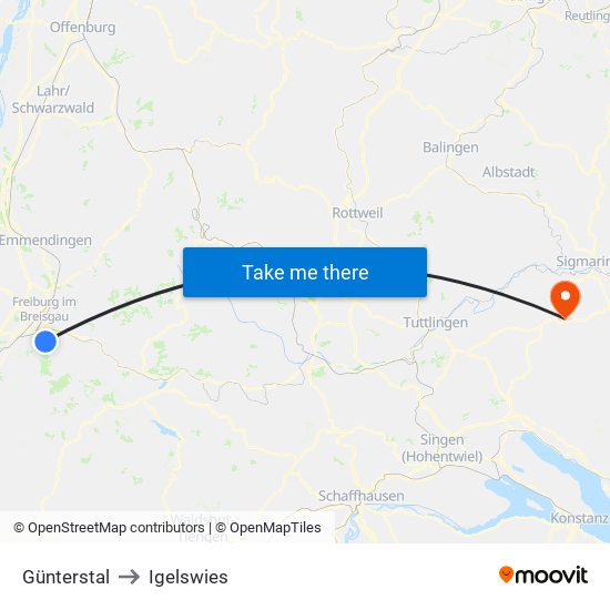 Günterstal to Igelswies map