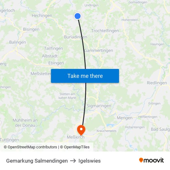 Gemarkung Salmendingen to Igelswies map