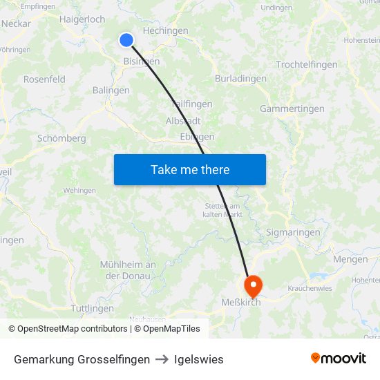 Gemarkung Grosselfingen to Igelswies map