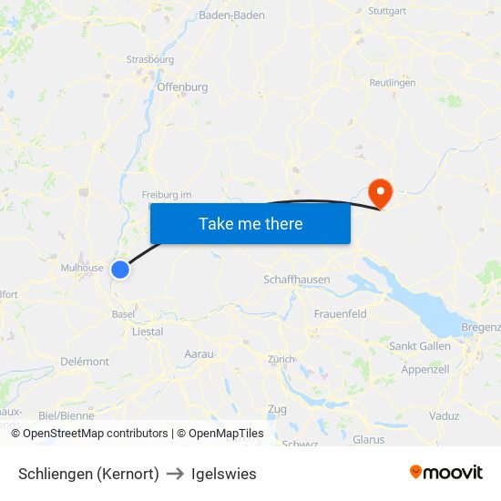 Schliengen (Kernort) to Igelswies map