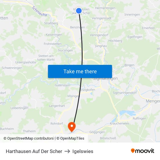Harthausen Auf Der Scher to Igelswies map