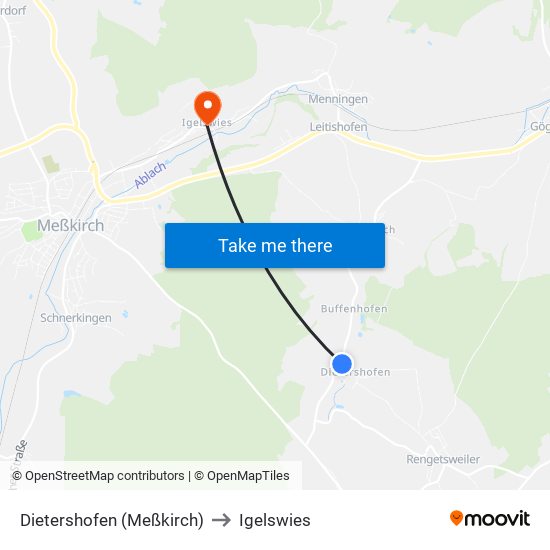 Dietershofen (Meßkirch) to Igelswies map