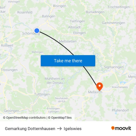 Gemarkung Dotternhausen to Igelswies map