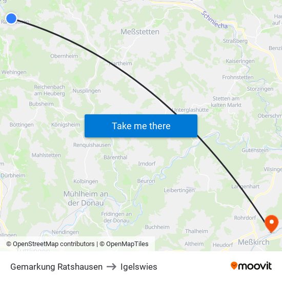 Gemarkung Ratshausen to Igelswies map