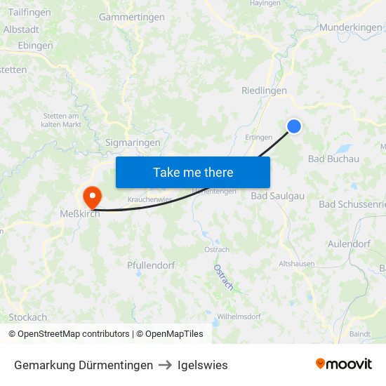 Gemarkung Dürmentingen to Igelswies map