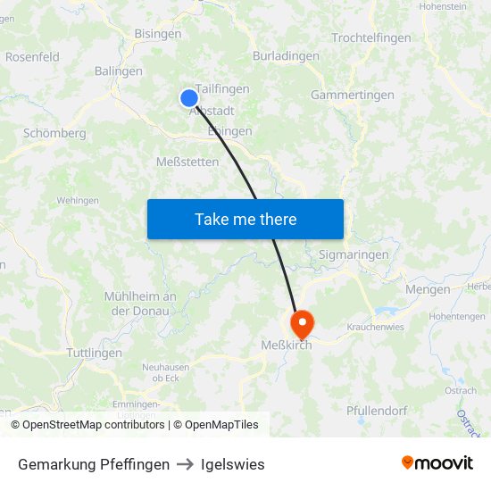 Gemarkung Pfeffingen to Igelswies map
