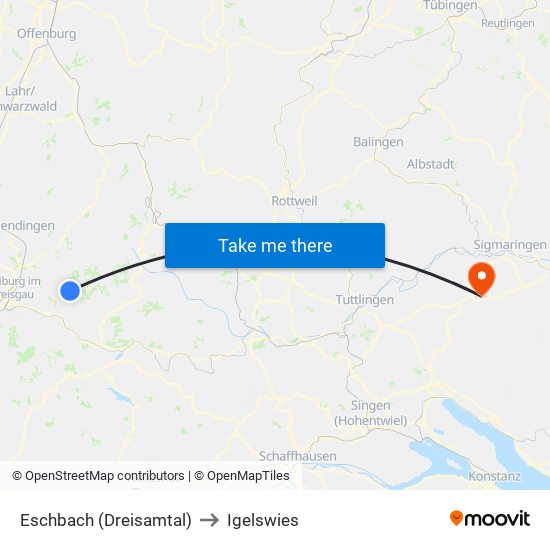 Eschbach (Dreisamtal) to Igelswies map